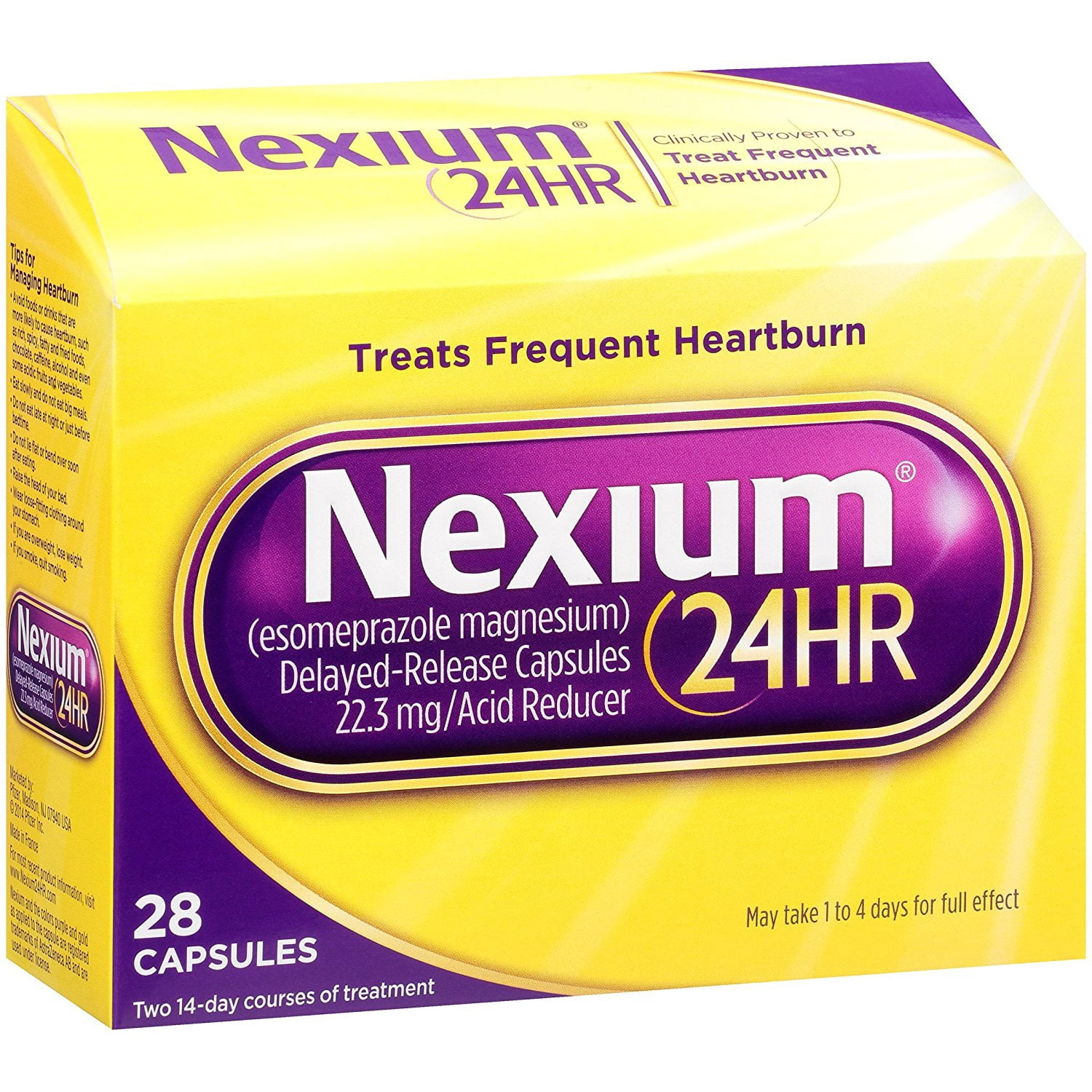 Nexium 24HR Delayed-Release Capsules, 20 mg 28 capsules product package