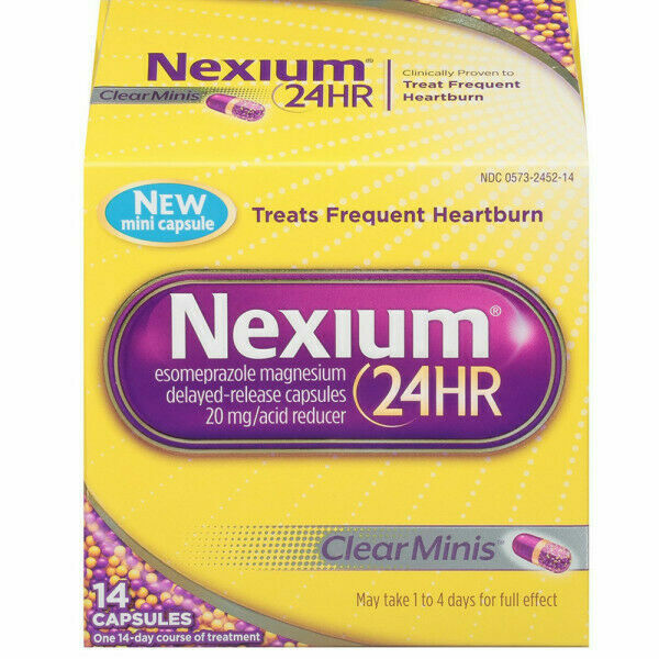 Nexium 24HR ClearMinis Delayed-Release Capsules, 20 mg 14 capsules product package
