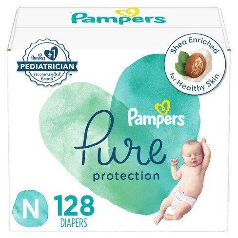 Pampers Pure S0 Enormous 1/128 128 ct product package