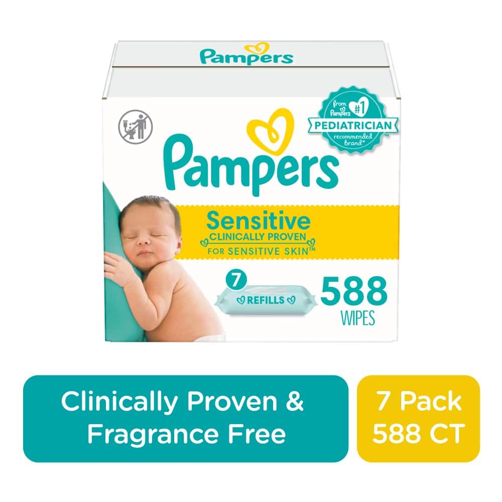 Pampers BW SENS 7X 84ctRF 1/588 588 ct product package