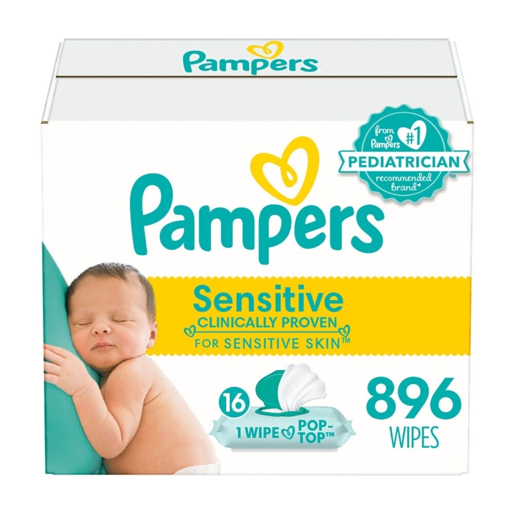 Pampers BW SENS 16X 56ctFIT 1/896 896 ct product package