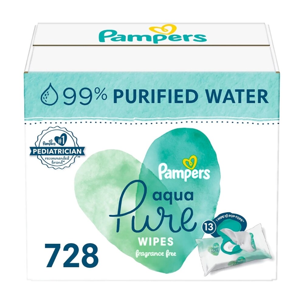 Pampers BW Aqua 13X 56ctFIT 1/728 728 ct product package