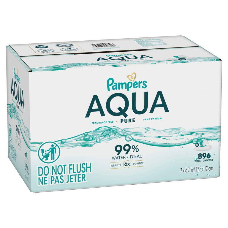 Pampers BW Aqua 16X 56ctFIT 1/896 896 ct product package