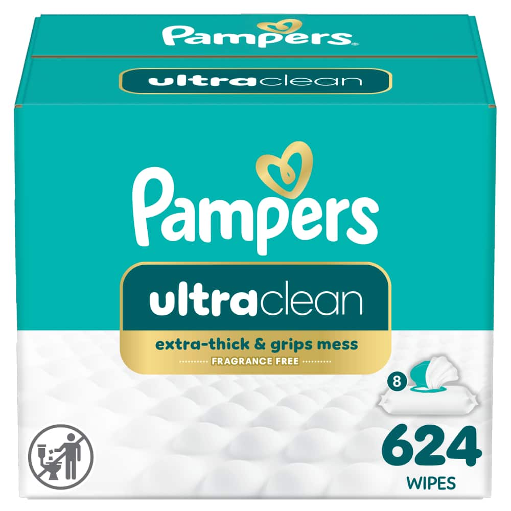 Pampers BW Ultra Clean 8X 78ctFIT 1/624 624 ct product package