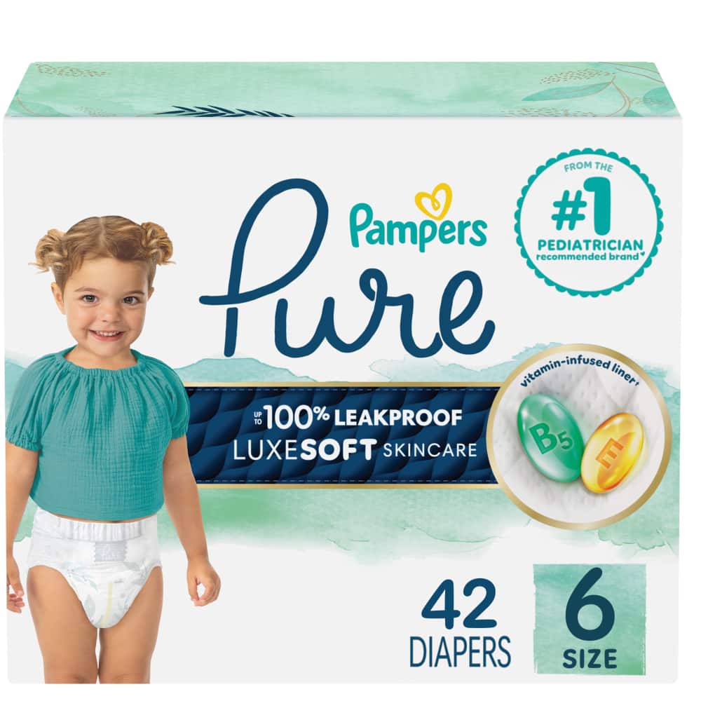 Pampers Pure S6 Super 1/42 42 ct product package