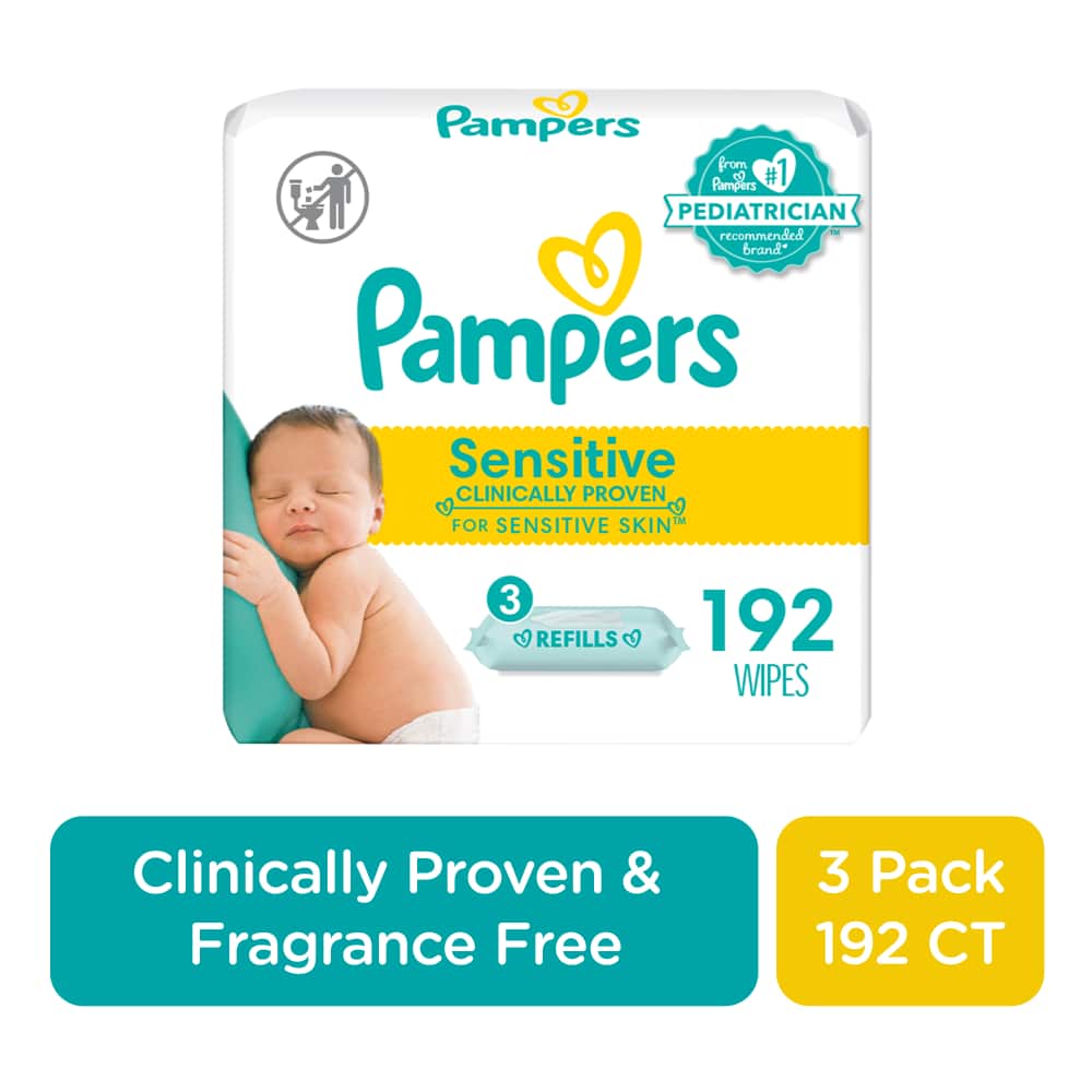 Pampers BW Sens 3X 64ctRF 4/192 192 ct product package