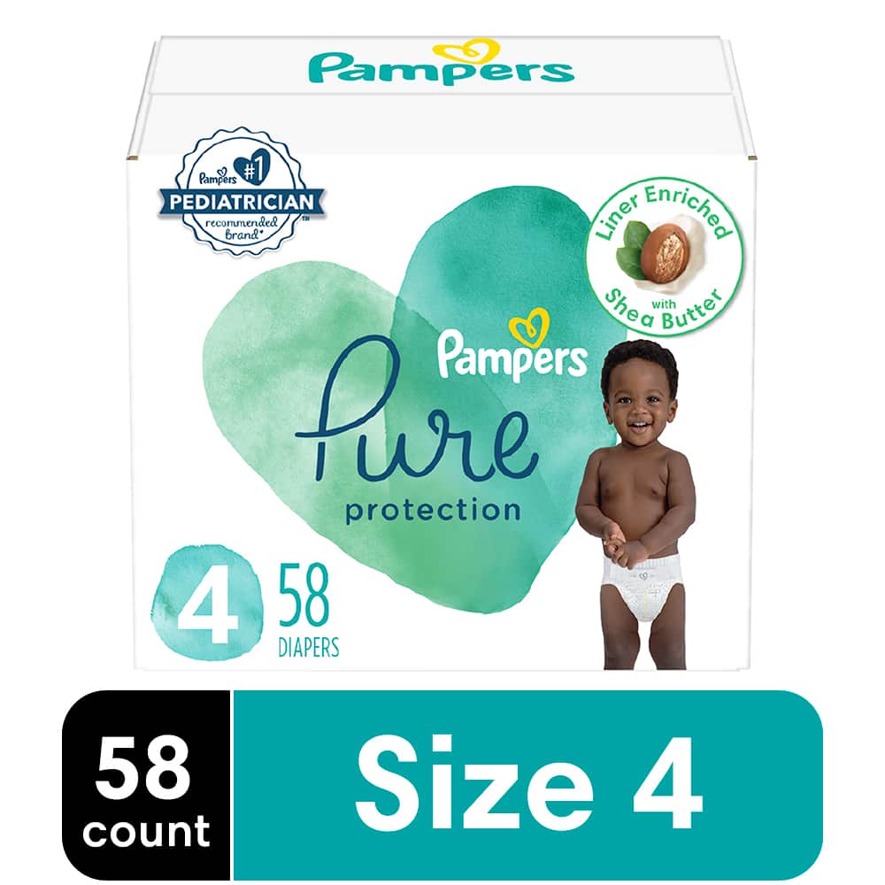 Pampers Pure S4 Super 1/58 58 ct product package