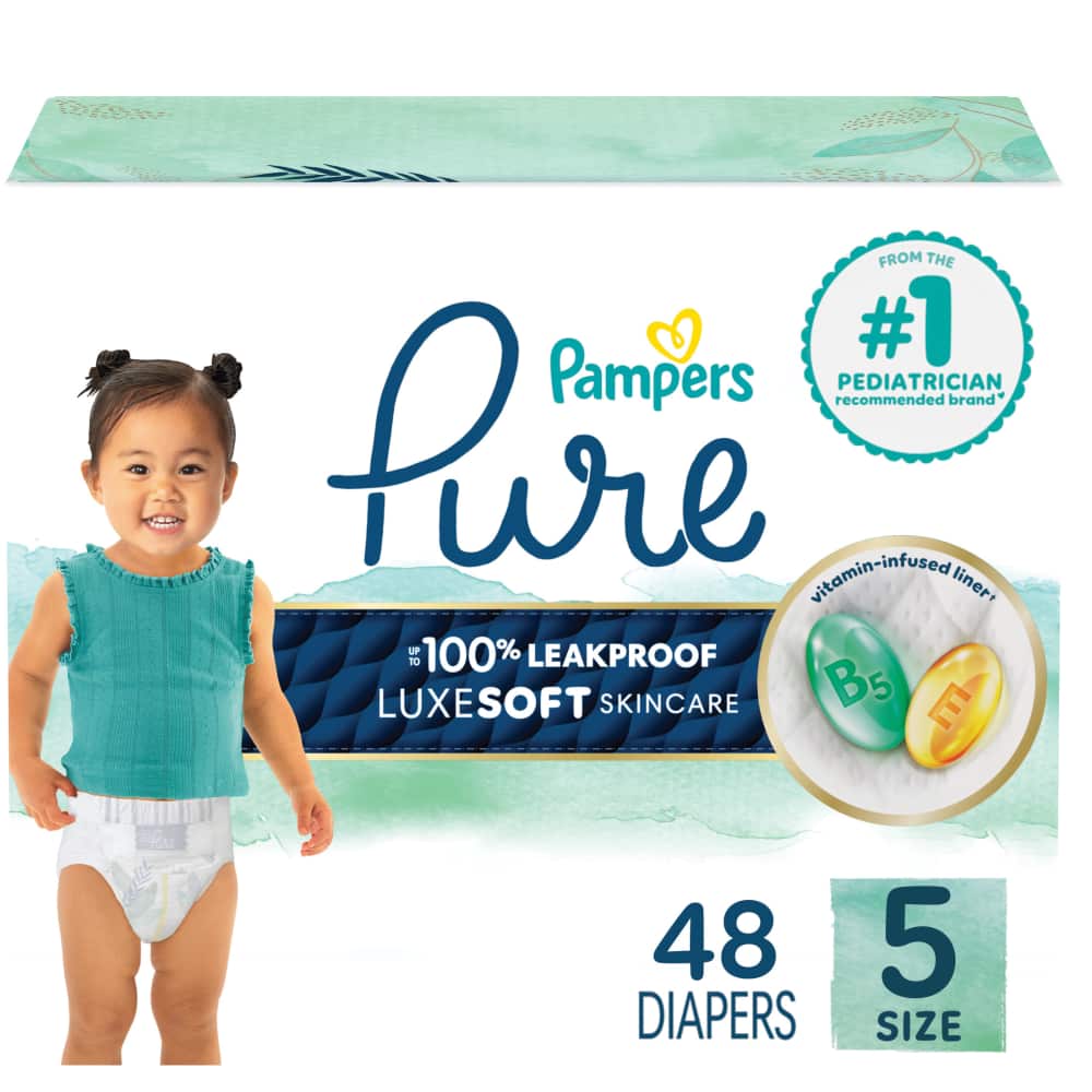 Pampers Pure S5 Super 1/48 48 ct product package