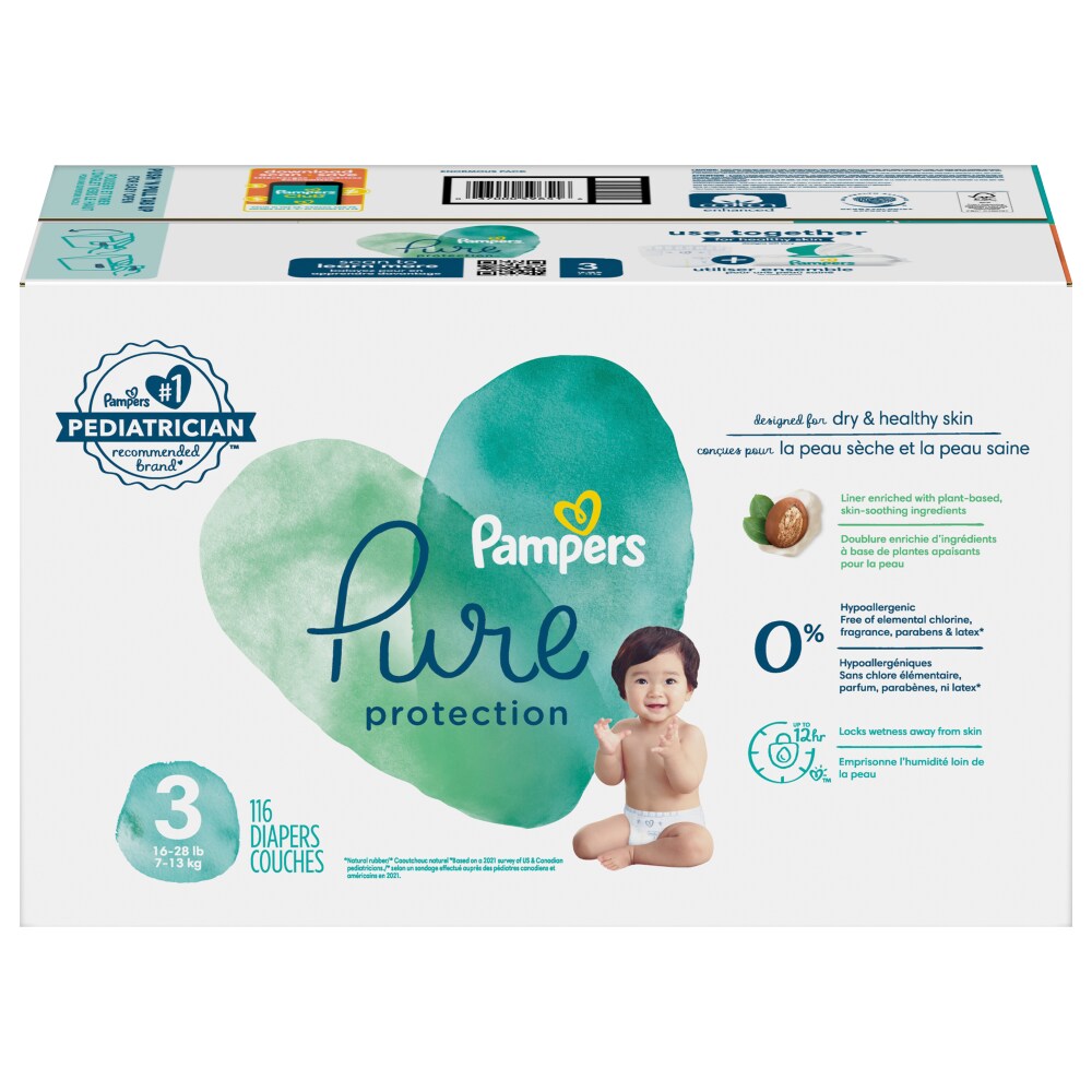 Pampers Pure S3 Enormous 1/116 116 ct product package