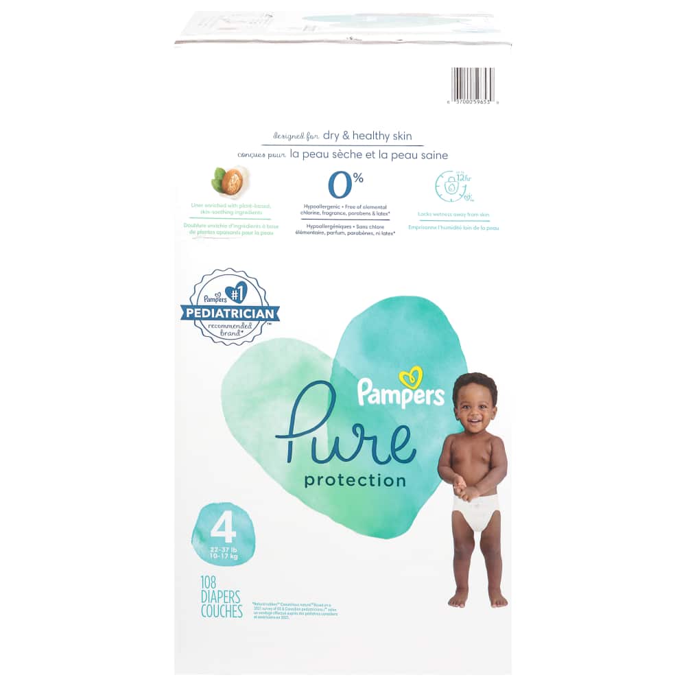 Pampers Pure S4 Enormous 1/108 108 ct product package