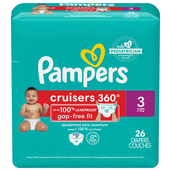 Pampers Cruis 360 S3 JUMBO 4/26 26 ct product package