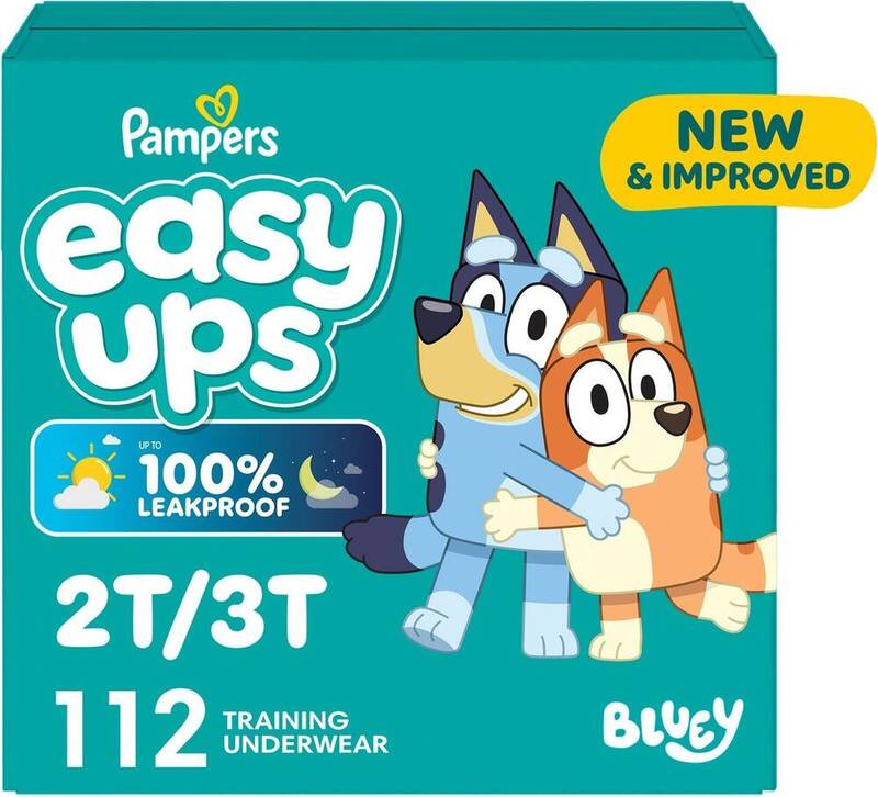 Pampers EASYUP 2T3T COLOSSAL BLUEY 1/112 112 ct product package