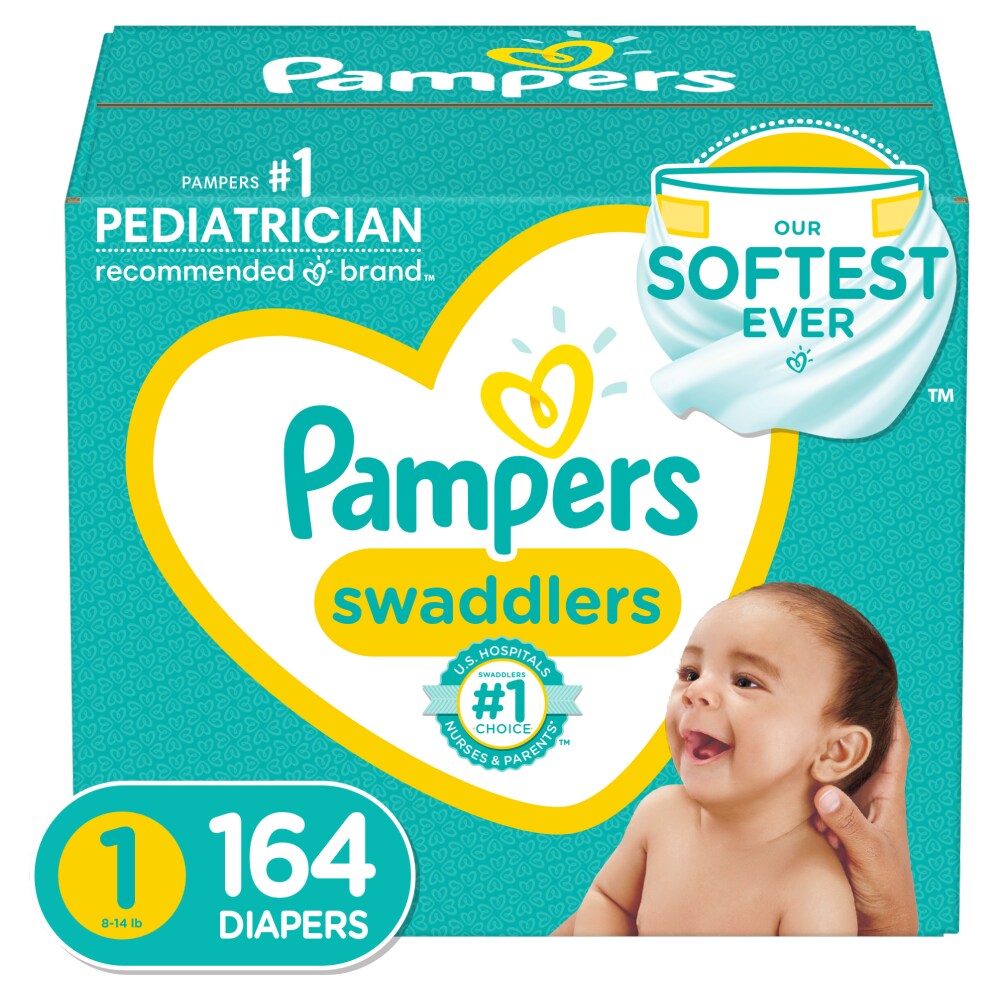 Pampers SWAD S1 Enormous 1/164 164 ct product package