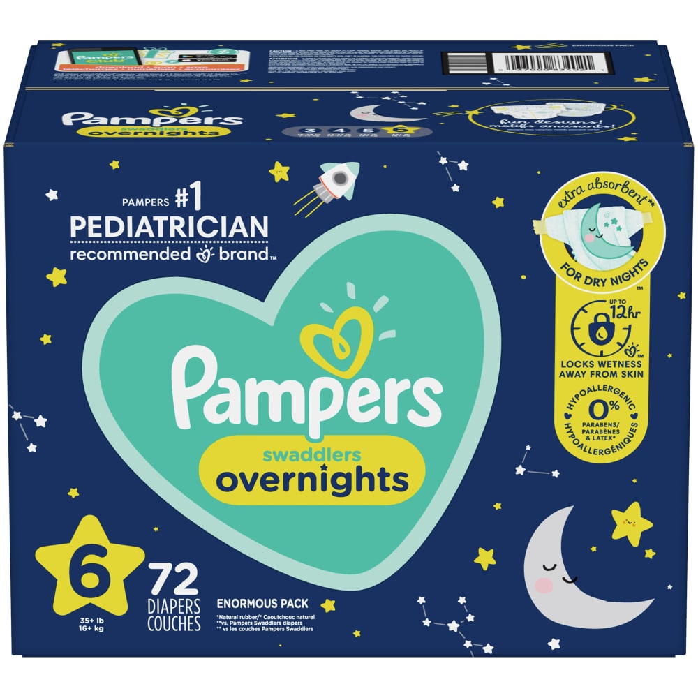 Pampers Zzz S6 Enormous 1/72 72 ct product package