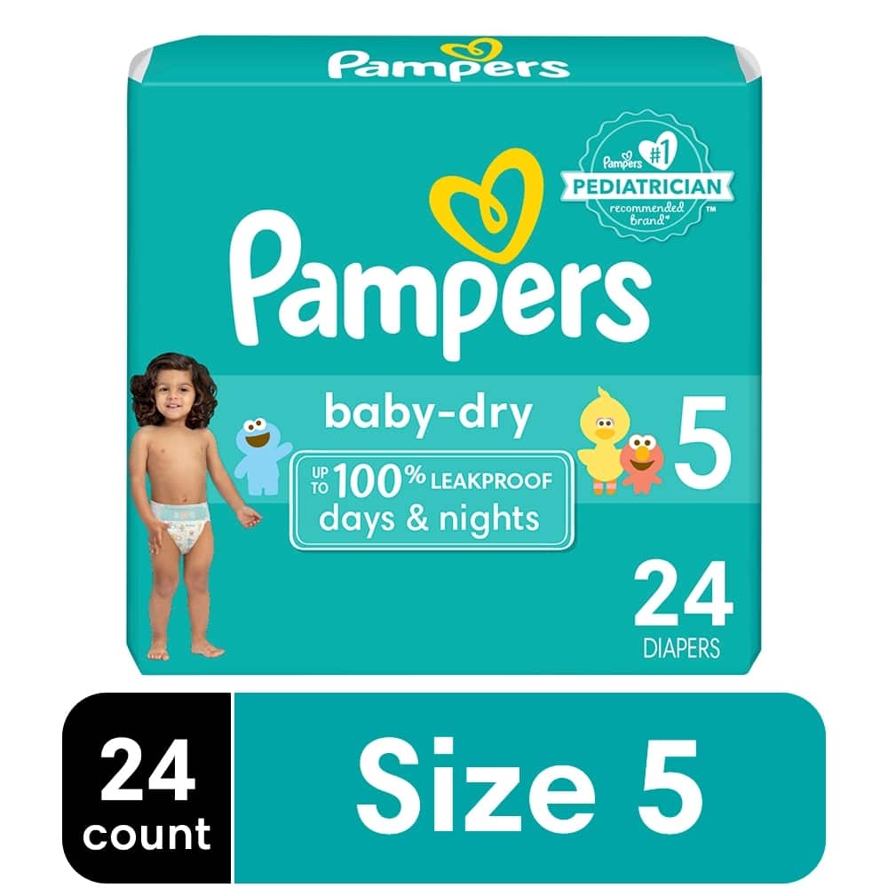 Pampers BDRY S5 JUMBO 4/24 24 ct product package