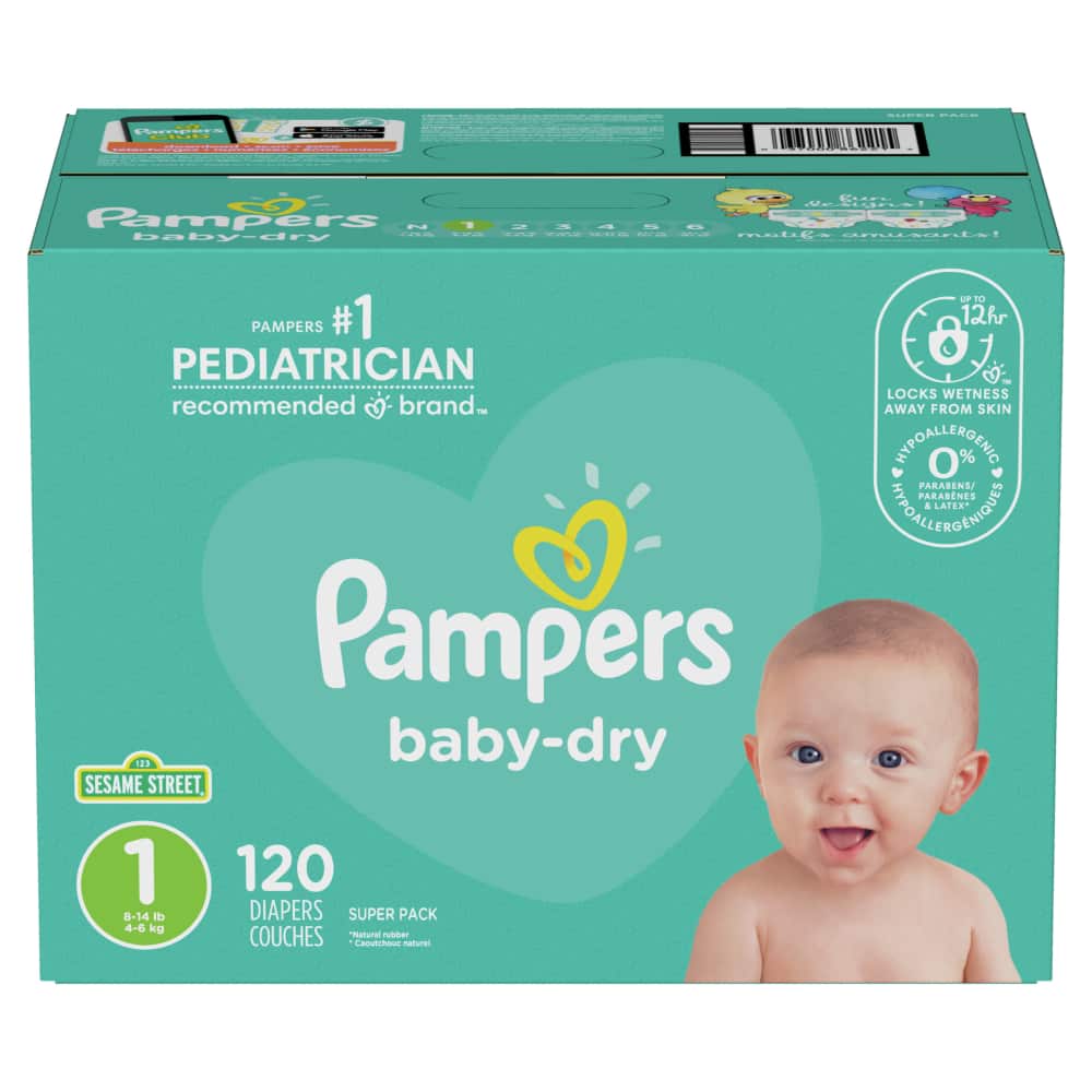 Pampers BDRY S1 SUPER 1/120 120 ct product package