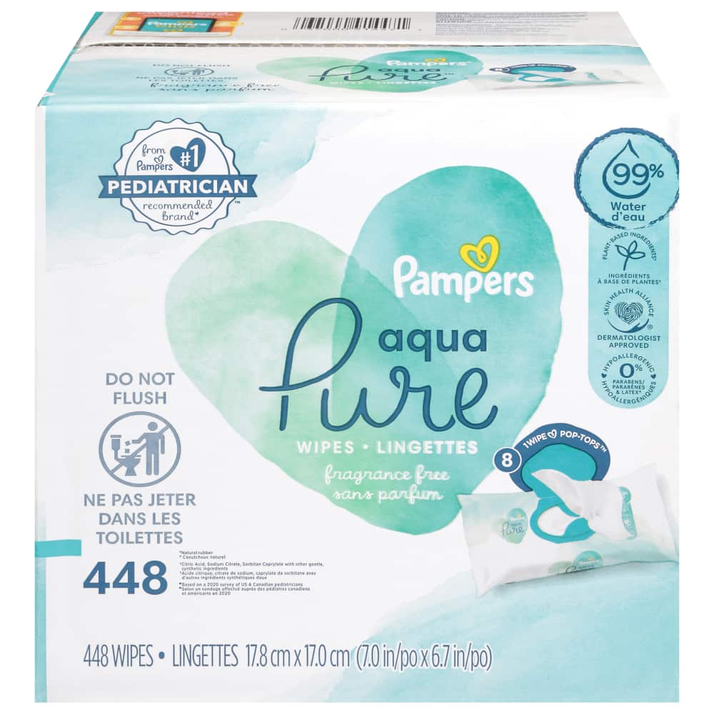 Pampers BW Aqua 8X 56ctFIT 1/448 448 ct product package