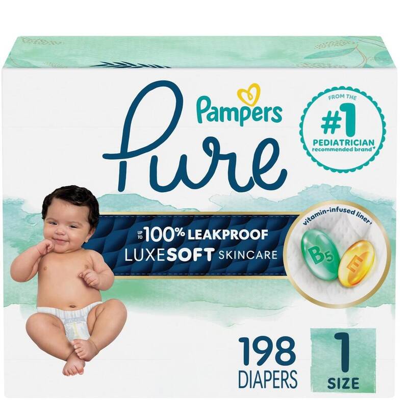 Pampers Pure S1 OMS 1/198 198 ct product package