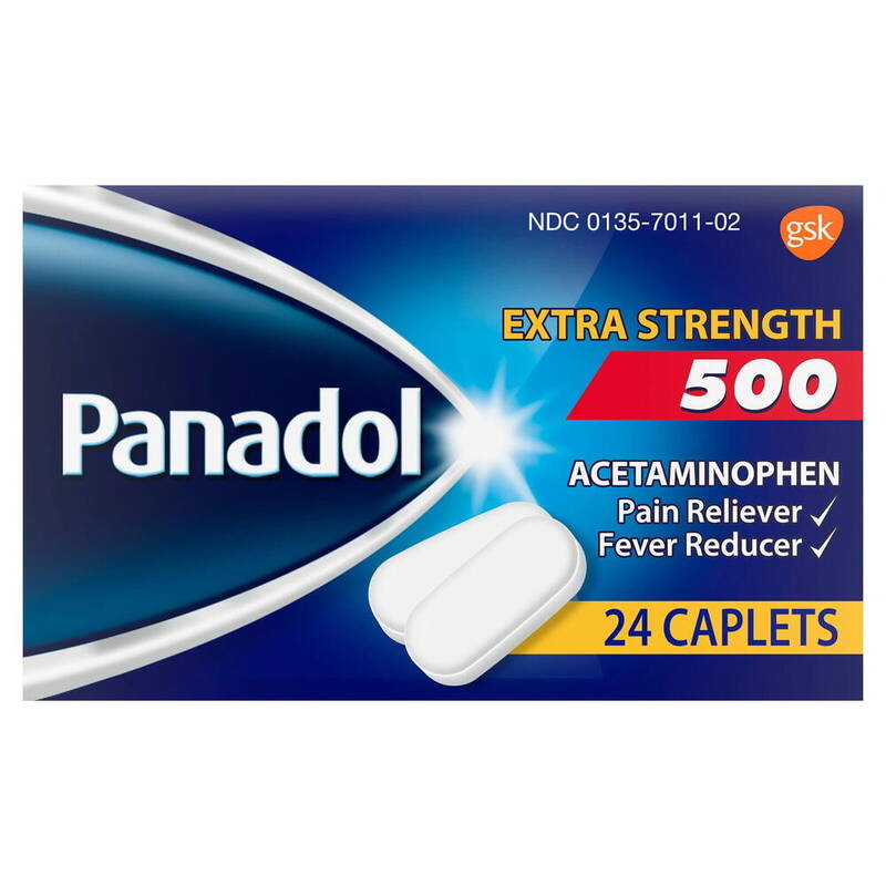 Panadol Extra Strength Pain Reliever & Fever Reducer — Acetaminophen 500 mg 24 caplets product package