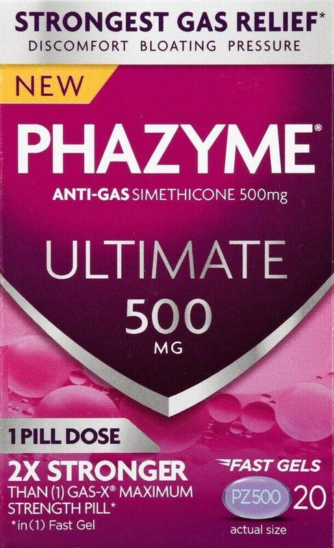 Phazyme Ultimate Anti-Gas Simethicone 500 mg Fast Gels 20ct product package