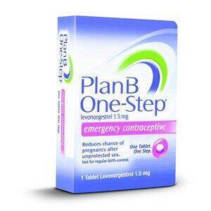 Plan B One-Step Emergency Contraceptive, Levonorgestrel 1.5 mg 1ct product package