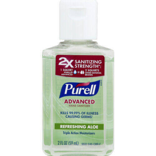 Purell Advanced Hand Sanitizer, Refreshing Aloe 2oz product package