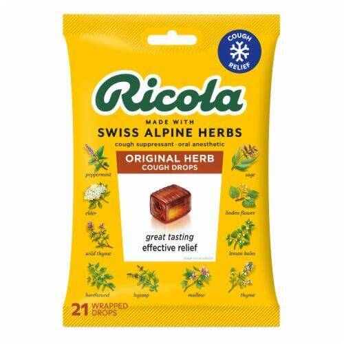 Ricola Original Herb Cough Suppressant Throat Drops 21ct product package