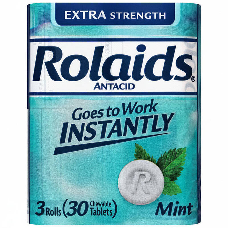 Rolaids Extra Strength Mint Antacid Chewable Tablets 3-Roll product package