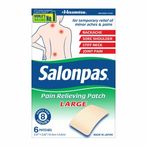 Salonpas Pain Relieving Patch LARGE 6ct product package