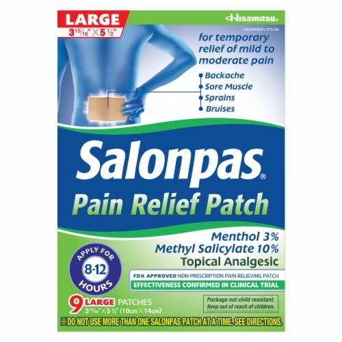 Salonpas Pain Relief Patch LARGE 9ct product package