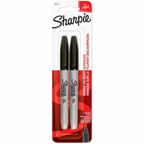Sharpie Fine Point Permanent Markers, Black 2pk product package