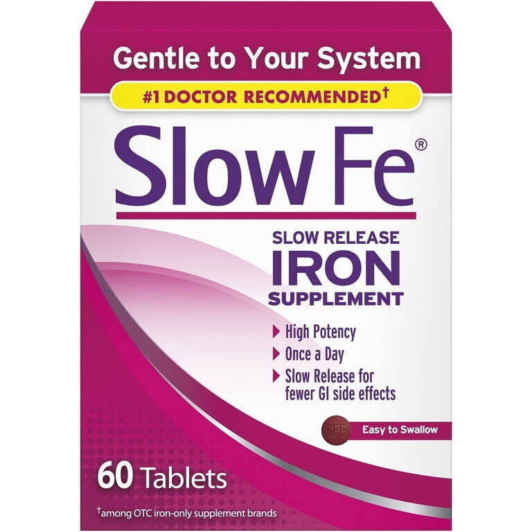 Slow Fe Slow-Release Iron Supplement — 45 mg Elemental Iron 60 tablets product package
