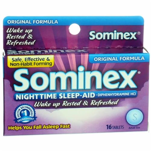 Sominex Nighttime Sleep-Aid, Original Formula, 16 Tablets 16ct product package
