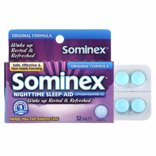 Sominex Nighttime Sleep-Aid, Original Formula, 32 Tablets 32ct product package