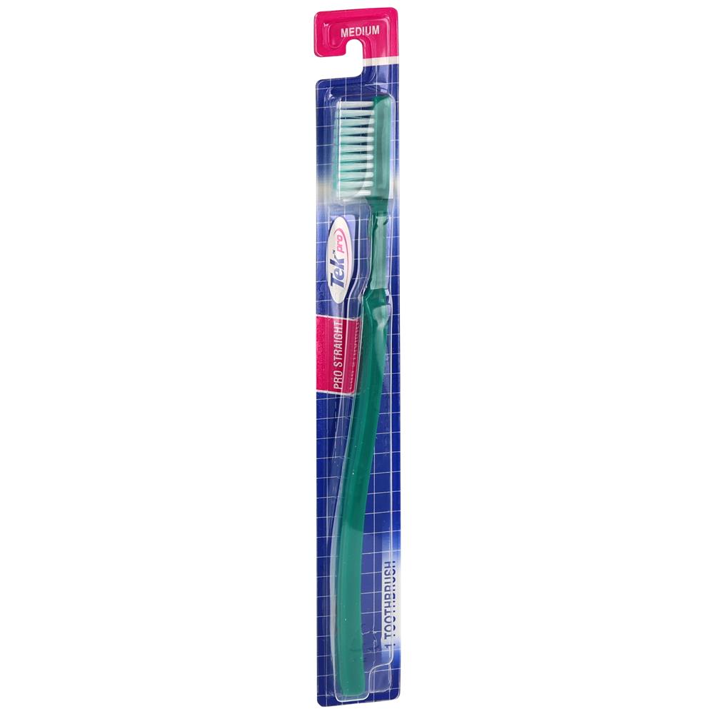 TEK Pro Straight Medium Toothbrush 1ct product package