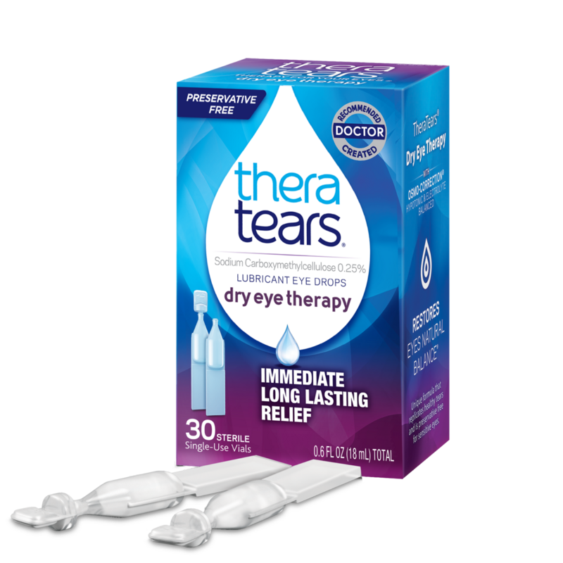 TheraTears Dry Eye Therapy Preservative-Free Lubricant Eye Drops, 30 Single-Use Vials 30ct product package
