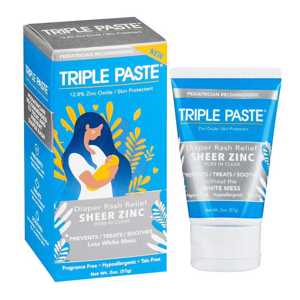 Triple Paste Multi-Purpose Sheer Zinc Diaper Rash Ointment 2 oz (57 g) product package