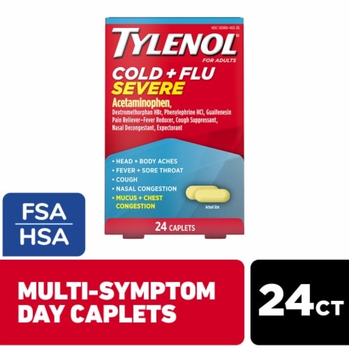 TYLENOL Cold + Flu Severe Multi-Symptom Day Caplets 24ct product package
