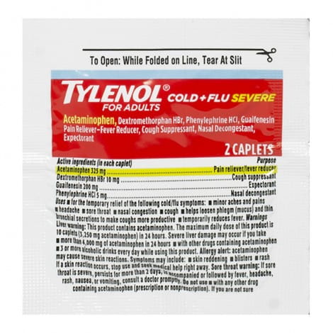TYLENOL Cold + Flu Severe Caplets 2ct product package