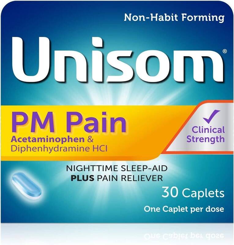 Unisom PM Pain Nighttime Sleep-Aid Plus Pain Reliever Caplets 30 caplets product package