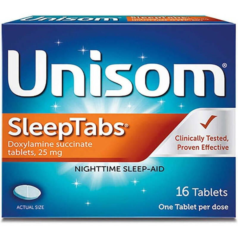 Unisom SleepTabs Nighttime Sleep-Aid, Doxylamine Succinate 25 mg 16 tablets product package