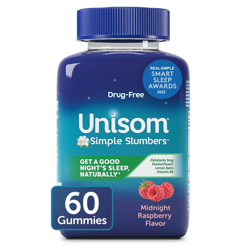 Unisom Simple Slumbers Drug-Free Melatonin 5 mg Gummies, Midnight Raspberry Flavor 60 gummies product package