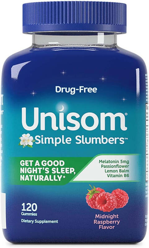 Unisom Simple Slumbers Drug-Free Melatonin 5 mg Gummies, Midnight Raspberry Flavor 120 gummies product package