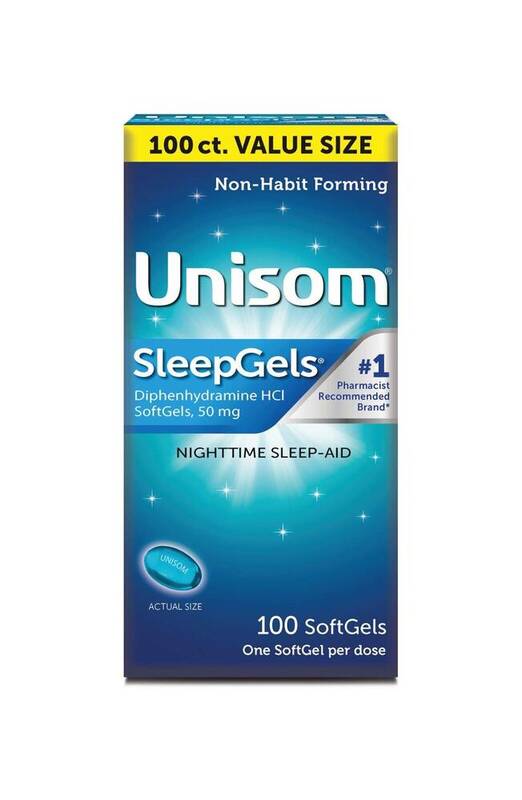 Unisom SleepGels Nighttime Sleep-Aid, Diphenhydramine HCl 50 mg, Value Size 100 softgels product package