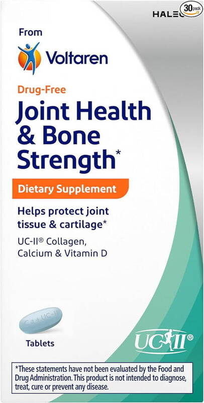 Voltaren Drug-Free Joint Health & Bone Strength Dietary Supplement with UC-II Collagen, Calcium & Vitamin D 30 tablets product package