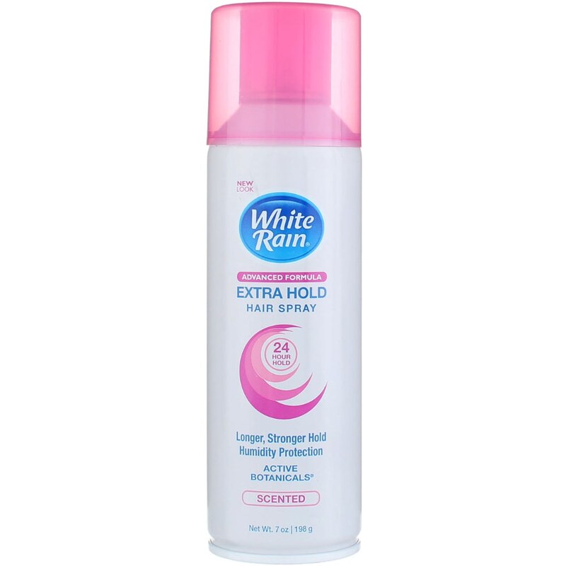White Rain Extra Hold Aerosol Hair Spray, Scented 7oz product package