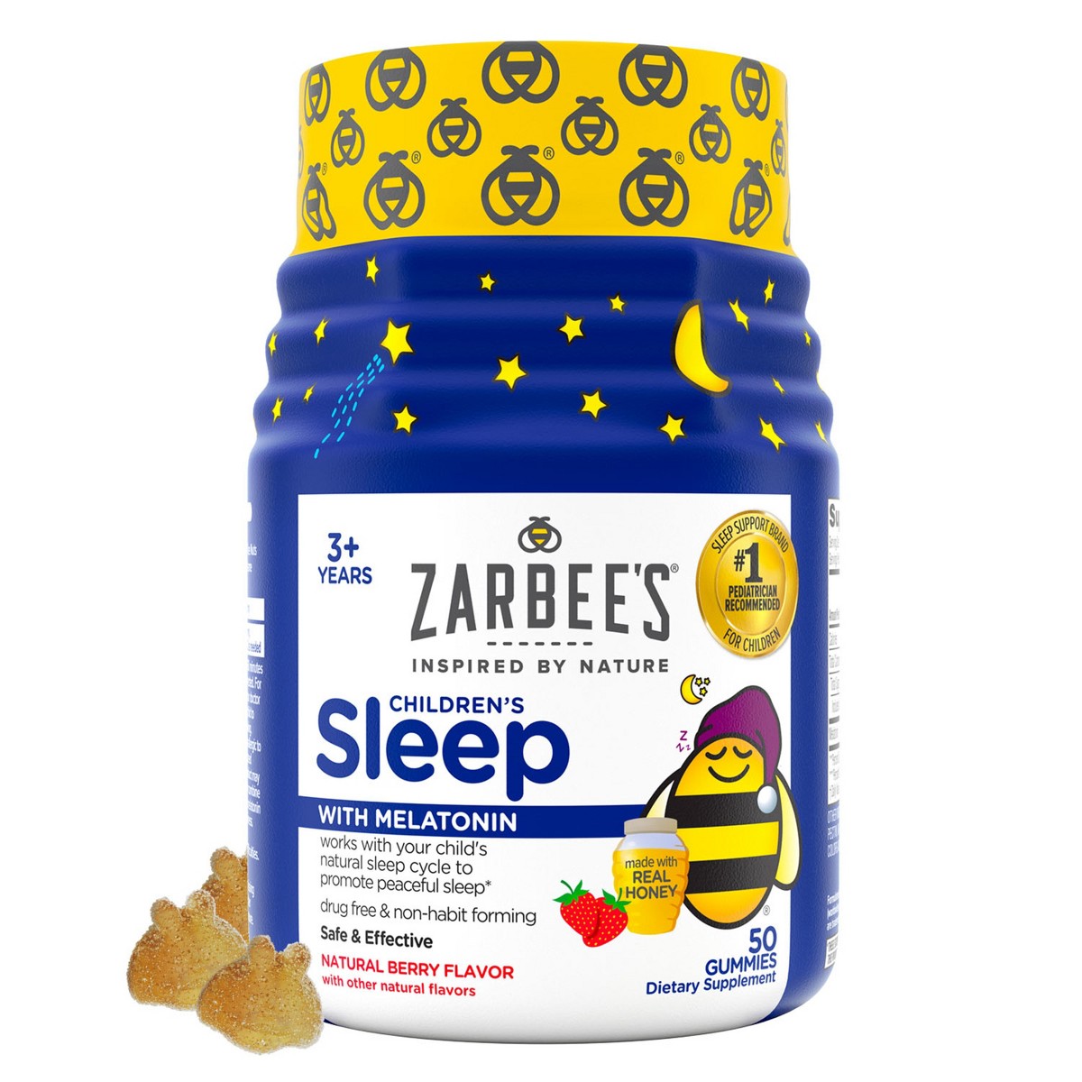 Zarbee's Children's Sleep Gummies with Melatonin, Natural Berry Flavor 50ct product package