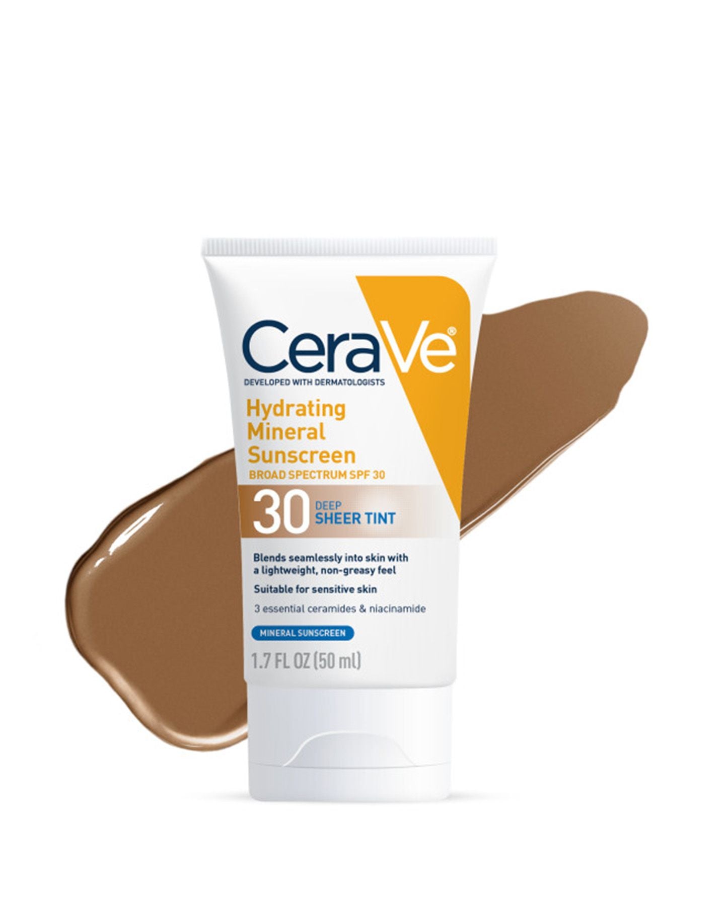 CeraVe Hydrating Mineral Sunscreen SPF 30 Sheer Tint - Deep 1.7 oz product reference